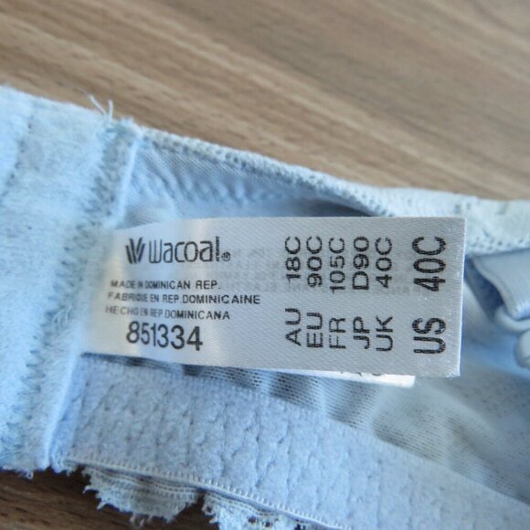 WACOAL Soft Sense Underwire Lace Bra in Kentucky Blue Pastel Feminine - Size 40C - Picture 14 of 14